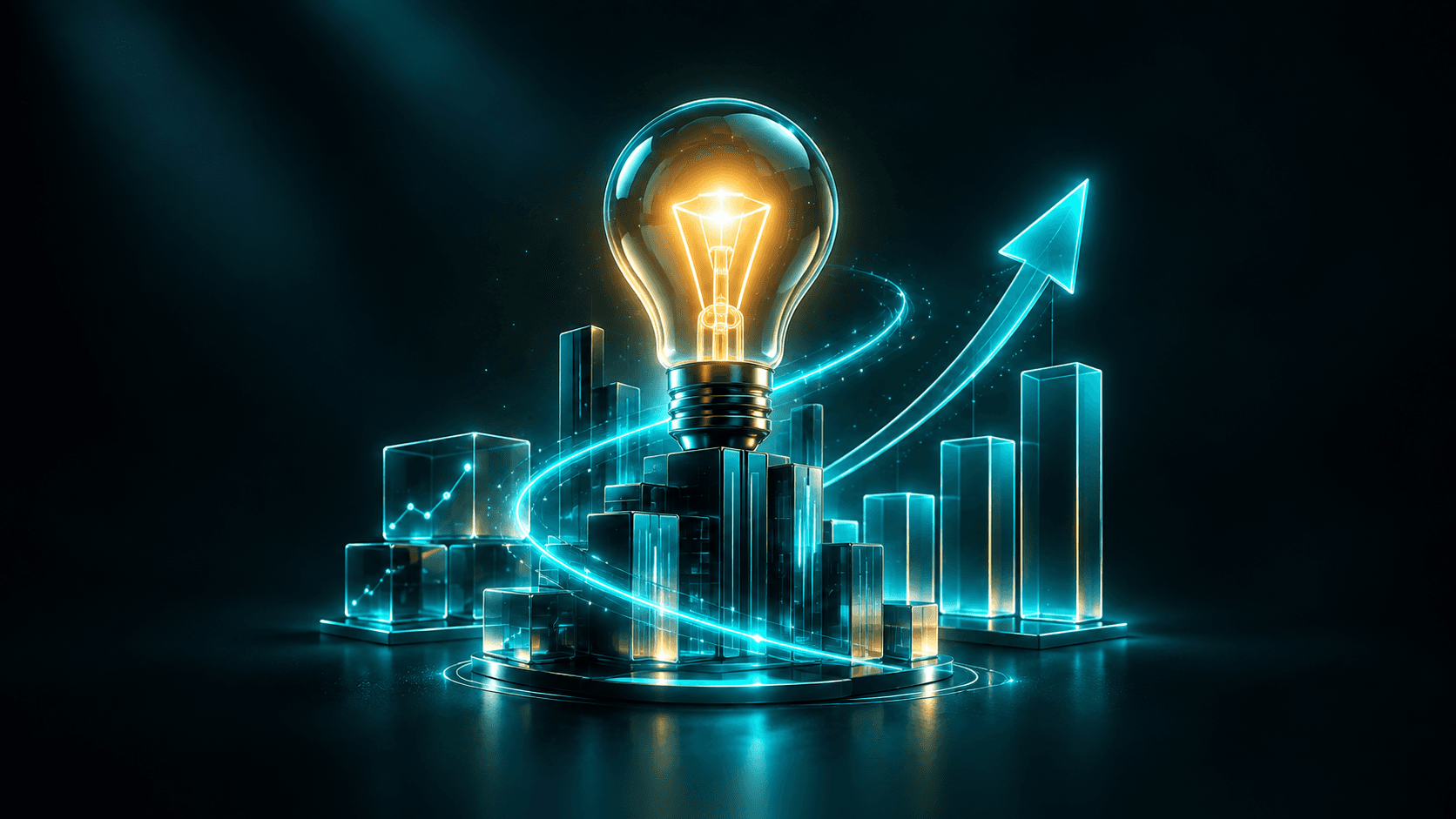 3D illustration representing entrepreneurs using AI for business growth